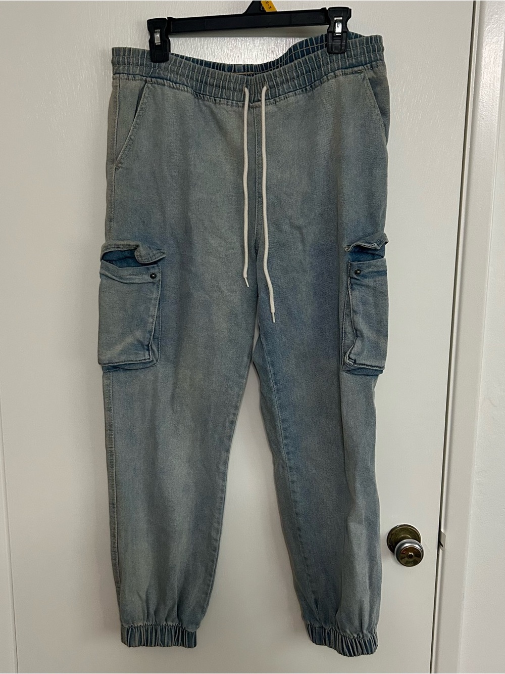 Denim Cargo Joggers